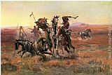 Charles Marion Russell When Blackfeet and Sioux Meet painting